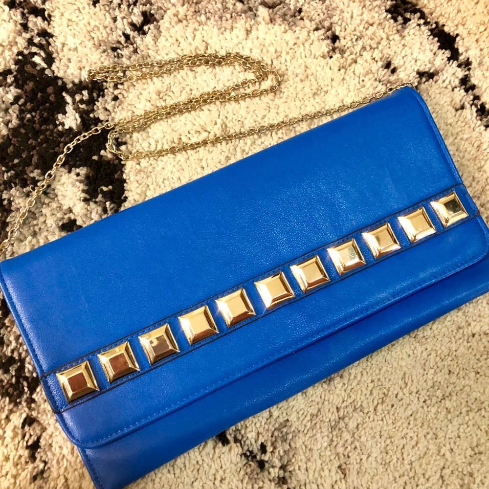 Blue and Gold Handbag/Clutch